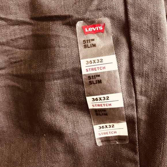 NWT Mens Gray Levi’s 511 Slim Stretch Jeans W36 L32 - Picture 2 of 8